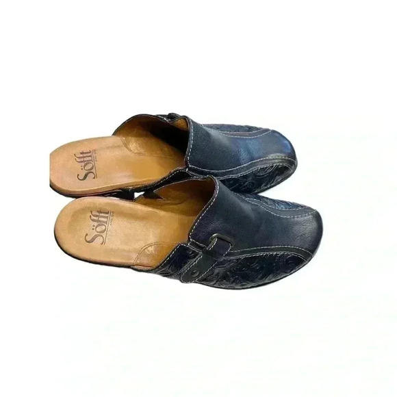 Women’s Sofft Leather Mules Slip-Ons•Dark Blue•Size 8•Genuine Leather•Like New• - Picture 13 of 14